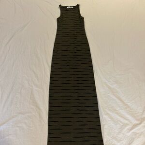 Noisy may Black and Brown Striped Maxi Dress